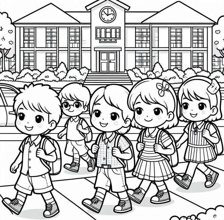 Tranh tô màu trường học, giúp bé hào hứng làm quen năm học mới - 14