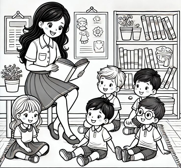 Tranh tô màu trường học, giúp bé hào hứng làm quen năm học mới - 16