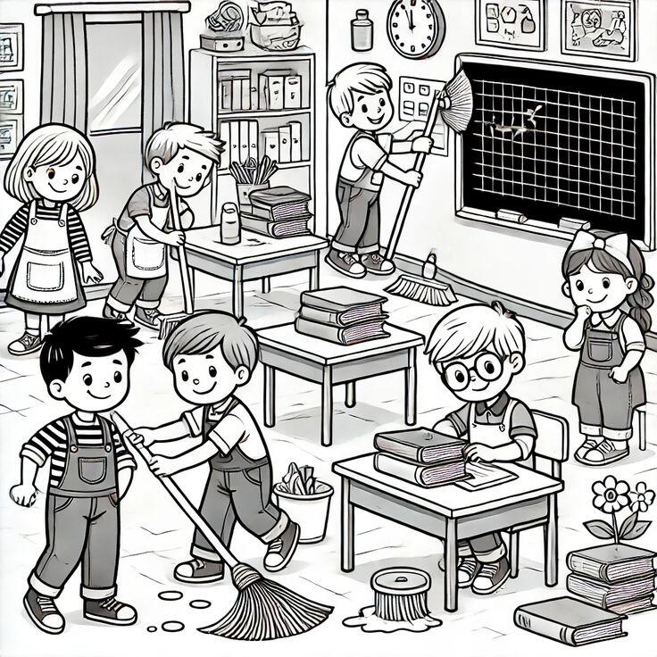 Tranh tô màu trường học, giúp bé hào hứng làm quen năm học mới - 17