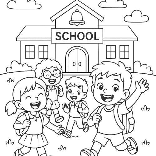 Tranh tô màu trường học, giúp bé hào hứng làm quen năm học mới - 6