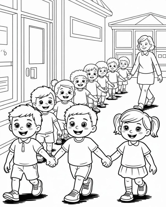 Tranh tô màu trường học, giúp bé hào hứng làm quen năm học mới - 7