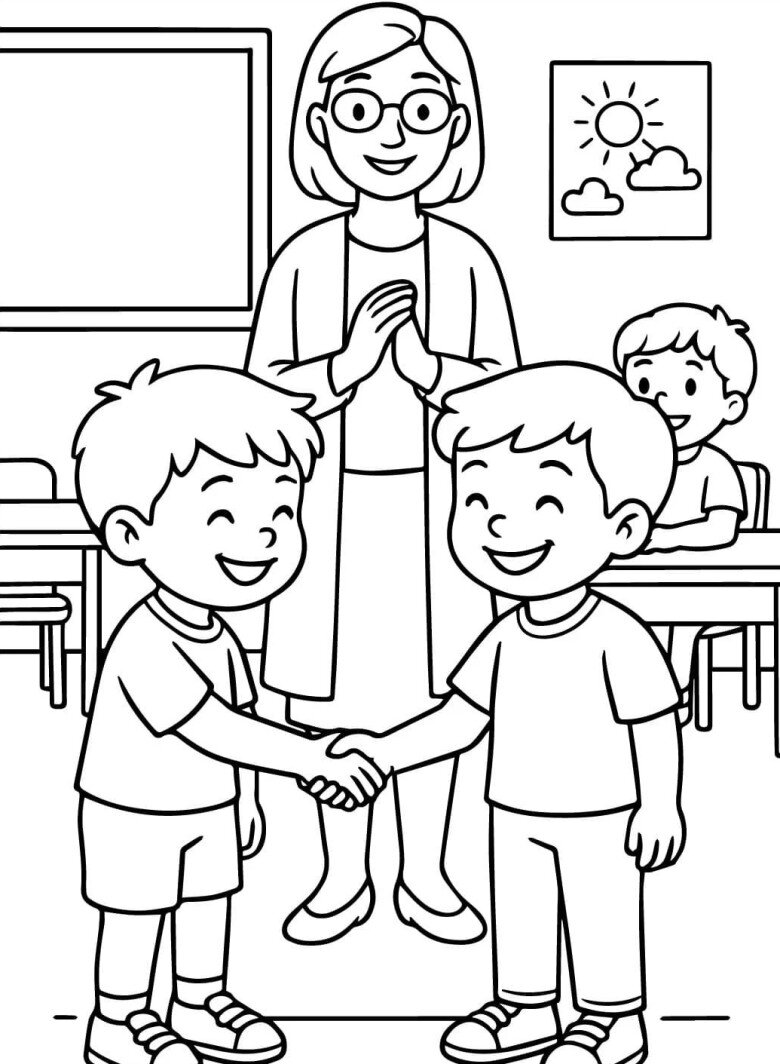 Tranh tô màu trường học, giúp bé hào hứng làm quen năm học mới - 8