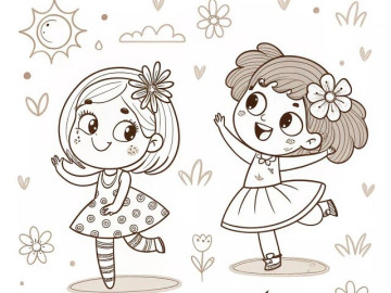 Tranh tô màu nhãn dán quần áo búp bê, các bé thỏa thích sáng tạo