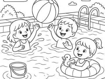 Tranh tô màu các hoạt động vui nên làm vào ngày nghỉ lễ cho bé