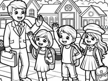 Tranh tô màu trường học, giúp bé hào hứng làm quen năm học mới