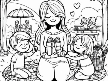 Tranh tô màu Mẹ yêu con dạy bé hiểu tình cảm gia đình, nuôi dưỡng lòng biết ơn từ nhỏ