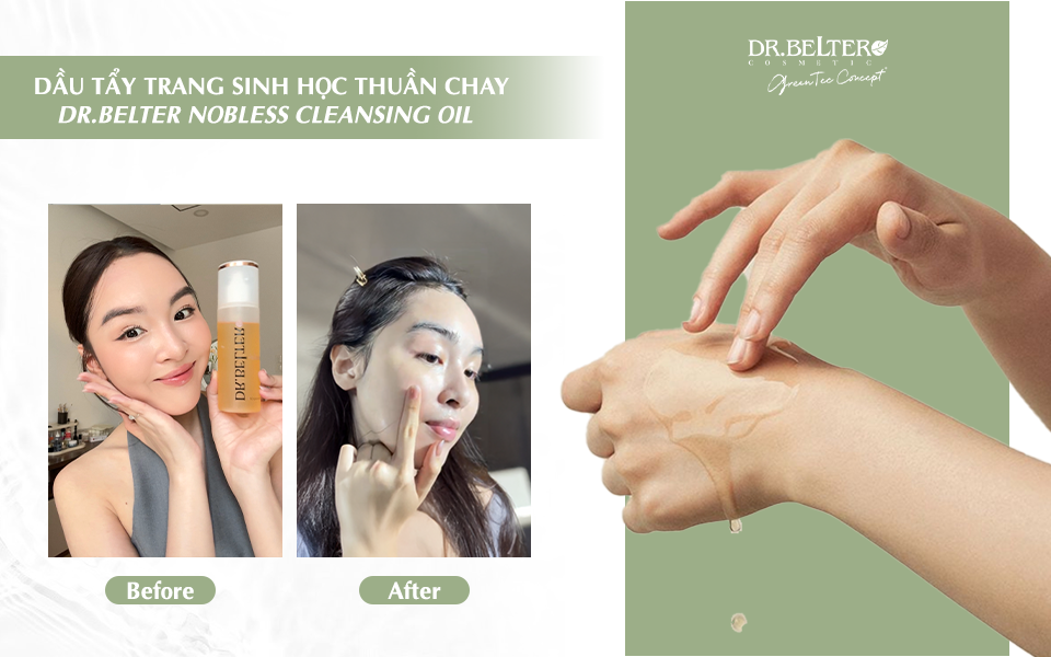 Làn da mướt mịn từ khách hàng khi sử dụng dầu tẩy trang Dr.Belter Nobless Cleansing Oil