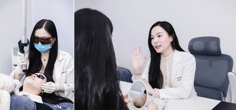 Liệu trình và tư vấn thăm khám được thực hiện trực tiếp bởi hai bác sĩ.