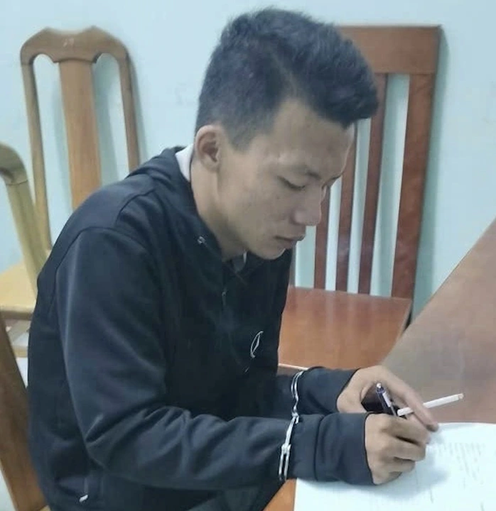 Đối tượng Lê Quốc Tâm tại cơ quan công an