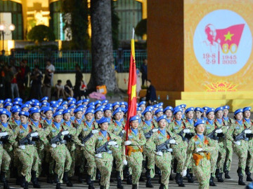 Ngắm các khối nữ chiến sĩ trước ngày tổng duyệt diễu binh, diễu hành