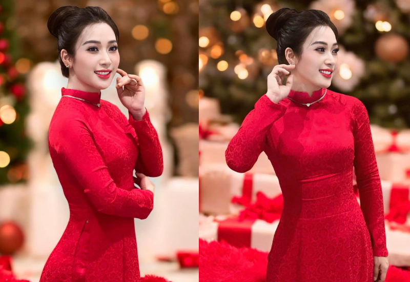 Thiết kế ôm sát kết hợp màu sắc nổi bật giúp nữ Thượng úy tôn trọn vóc dáng chuẩn chỉnh với vòng eo thon gọn cùng đường cong mềm mại.