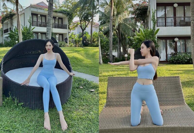 Để duy trì vóc dáng, người đẹp sinh năm 2002 cũng rất chăm chỉ tham gia nhiều bộ môn thể thao như chạy bộ, đạp xe hay yoga để duy trì vóc dáng. 