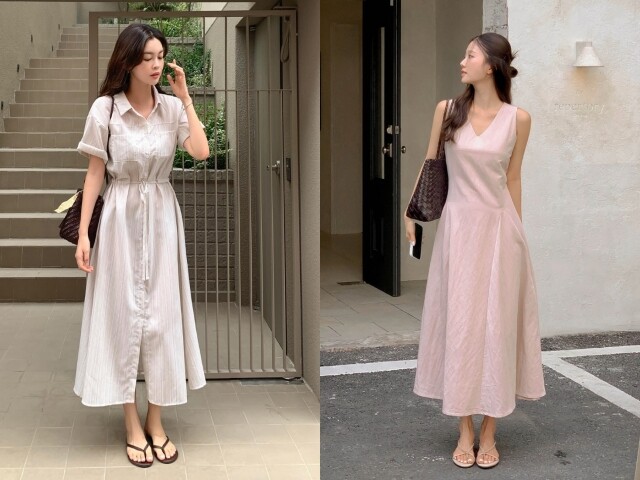 Váy suông mang lại sự trẻ trung, thoải mái, thích hợp để di chuyển nhiều.