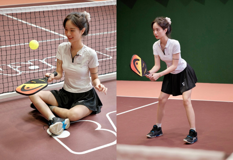 Trên mạng xã hội có gần 20 nghìn người theo dõi, Hiền Anh còn thường xuyên chia sẻ hình ảnh "xuống sân" để đánh pickleball. 