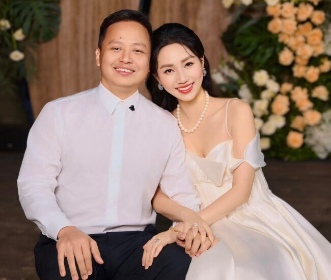 Á hậu Ngô Trà My và chồng đại gia vừa kỷ niệm 9 năm ngày cưới hồi tháng 3.