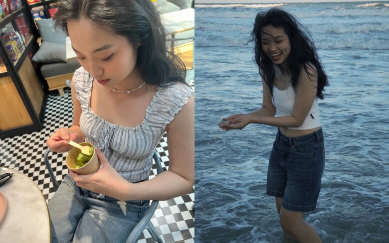 Nhung Kem - bạn gái của HURRYKNG ưa chuộng thời trang trẻ trung, kín đáo.