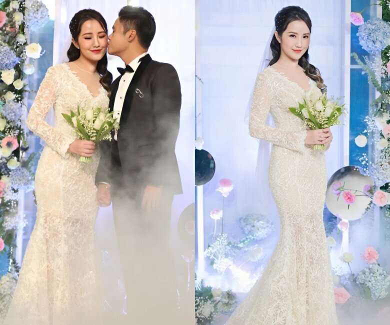 Visual xinh đẹp cùng thần thái rạng rỡ của hot girl Primmy Trương trong lễ cưới với thiếu gia Phan Thành. Ít ai biết rằng, thời điểm này, phu nhân hào môn đang mang thai con đầu lòng.
