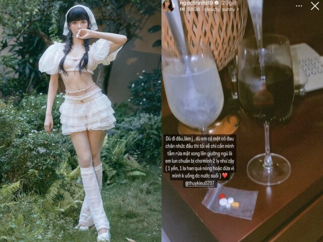 Mỗi tối, Ngọc Trinh uống nước quả la hán ấm nóng thay cho đồ ngọt nhiều đường. Nước có tính mát, hỗ trợ tiêu hóa, giảm cảm giác thèm ăn và giúp ngủ sâu giấc. Nhờ vậy, cô vừa giữ dáng hiệu quả, vừa có làn da căng bóng, hồng hào rạng rỡ vào sáng hôm sau.