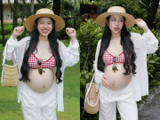 Thời trang - Mẹ bầu "hot nhất cõi mạng" Joyce Phạm style đi biển cực cuốn