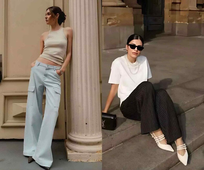 Giày mũi nhọn là lựa chọn hoàn hảo khi bạn muốn thêm chút thanh lịch và sắc sảo cho set đồ với quần ống rộng.