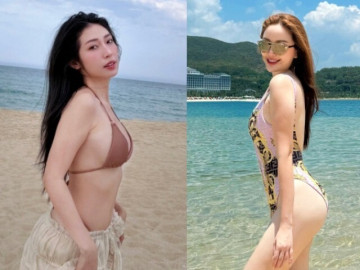 Hai công chúa Bảo Thy - Khổng Tú Quỳnh diện bikini khoe dáng quyến rũ