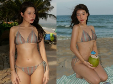 Vợ hot girl của Rhymastic khoe dáng cực cháy với bikini nhỏ xíu