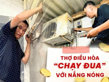Thợ điều hòa ở Hà Nội “chạy đua” mùa nắng nóng, đi sớm về khuya vẫn không hết việc, kiếm 40 triệu đồng/tháng