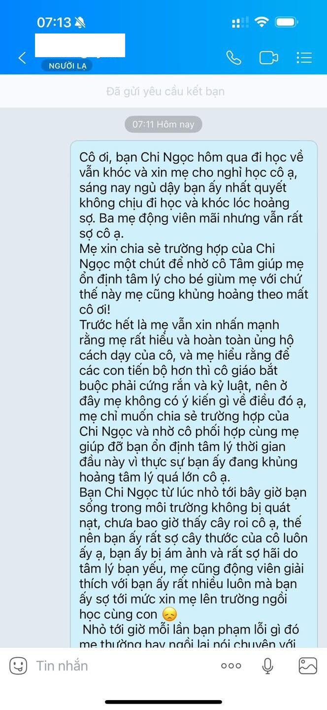 Nuôi cô con gái “sống trong môi trường chưa từng bị quát” giờ đi học lớp 1 hoảng sợ, mẹ Hà Nội nhắn tin cho cô giáo khiến CĐM tranh cãi - 1