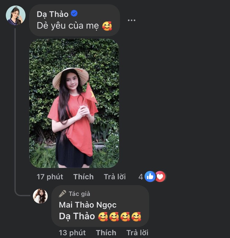 Bà xã MC Quyền Linh dành lời cưng nựng cho ái nữ ngay dưới bộ ảnh.