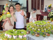 Yêu con - Quang Hải - Chu Thanh Huyền làm tiệc thôi nôi cho con trai Lido, mâm cúng tuyệt đẹp, nhìn kỹ toàn vàng