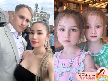 9X Bình Dương lấy thầy giáo Tây sinh 2 con gái bé nào cũng đẹp như tượng khiến dân tình đòi đẻ thêm, chồng Tây bảo 2 con đủ rồi
