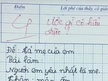 Viết văn tả về người mẹ “không có thật”, cậu bé lớp 2 bị cô giáo chấm 4 điểm