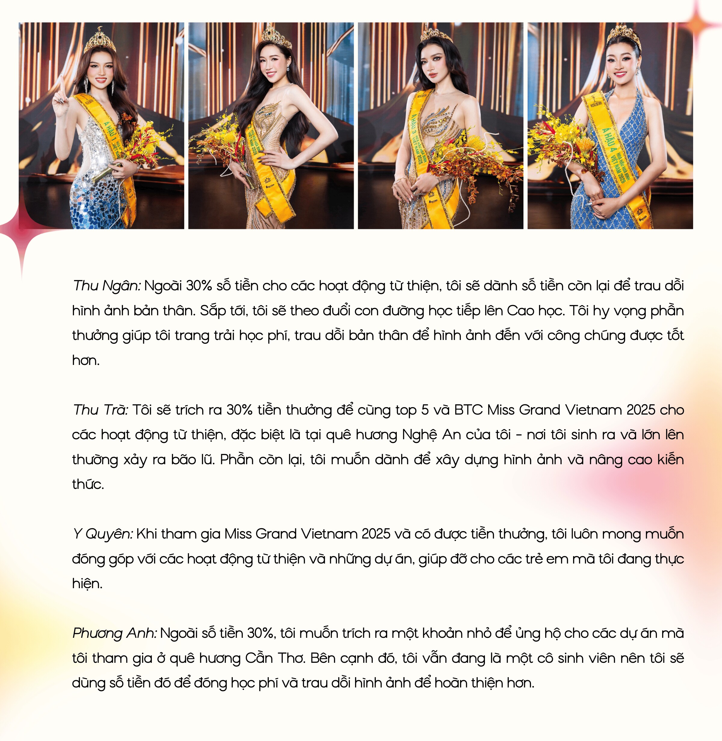 Miss Grand Vietnam 2025: “Tôi mang tiền thưởng về cho bố mẹ” - 9