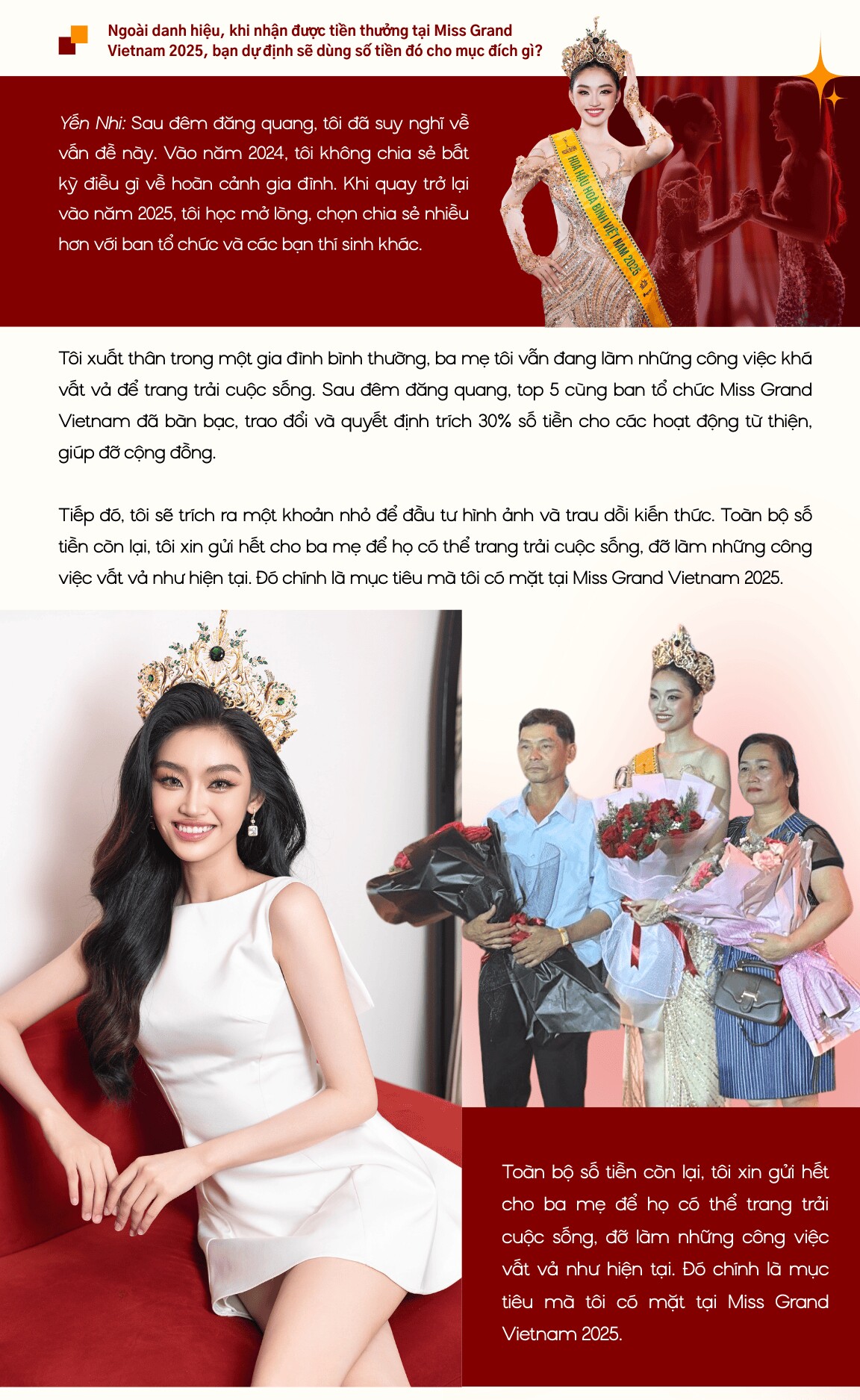 Miss Grand Vietnam 2025: “Tôi mang tiền thưởng về cho bố mẹ” - 6