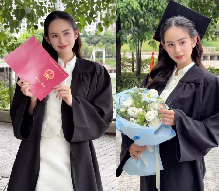 Hương Liên đẹp rạng rỡ trong buổi lễ tốt nghiệp.