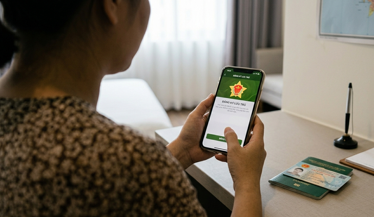 Người thân hay bạn bè ở lại qua đêm tại nhà phải được thành viên hộ gia đình thông báo lưu trú theo quy định từ 1/7. Ảnh minh họa bởi AI