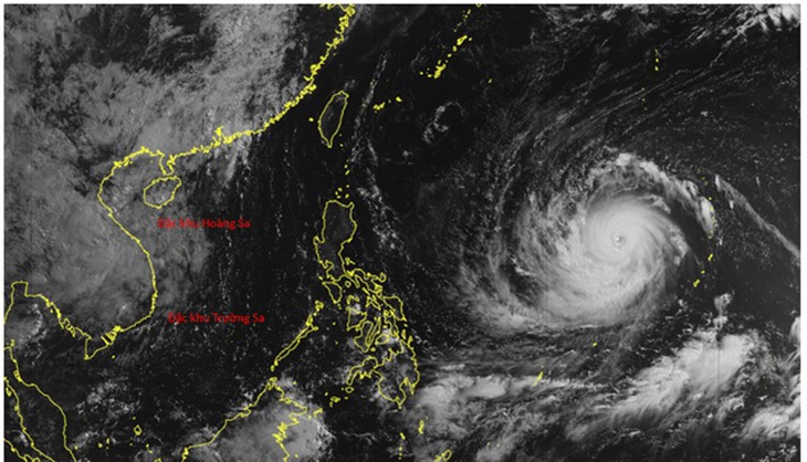 Hình ảnh của siêu bão Ba Vì  trên ảnh mây vệ tinh Himawari của Nhật Bản lúc 7h30 sáng ngày 7/7/2026.
