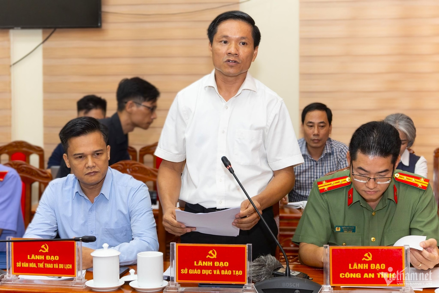 Ông Hoàng Minh Cảnh, Phó Giám đốc Sở GD-ĐT Tuyên Quang thông tin về kết quả rà soát kỳ thi tốt nghiệp THPT tại Tuyên Quang.