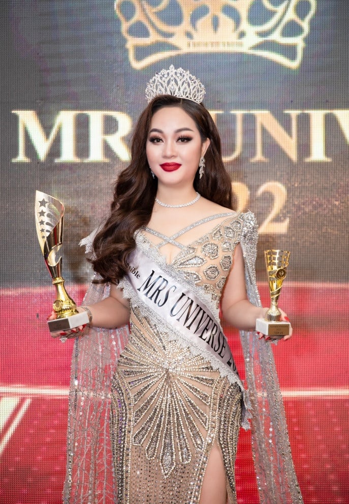 Hoàng Thị Thanh Nga từng đoạt danh hiệu Á hậu 1 Mrs Universe 2022 - Hoa hậu Quý bà Hoàn vũ. Ảnh: BTC cung cấp