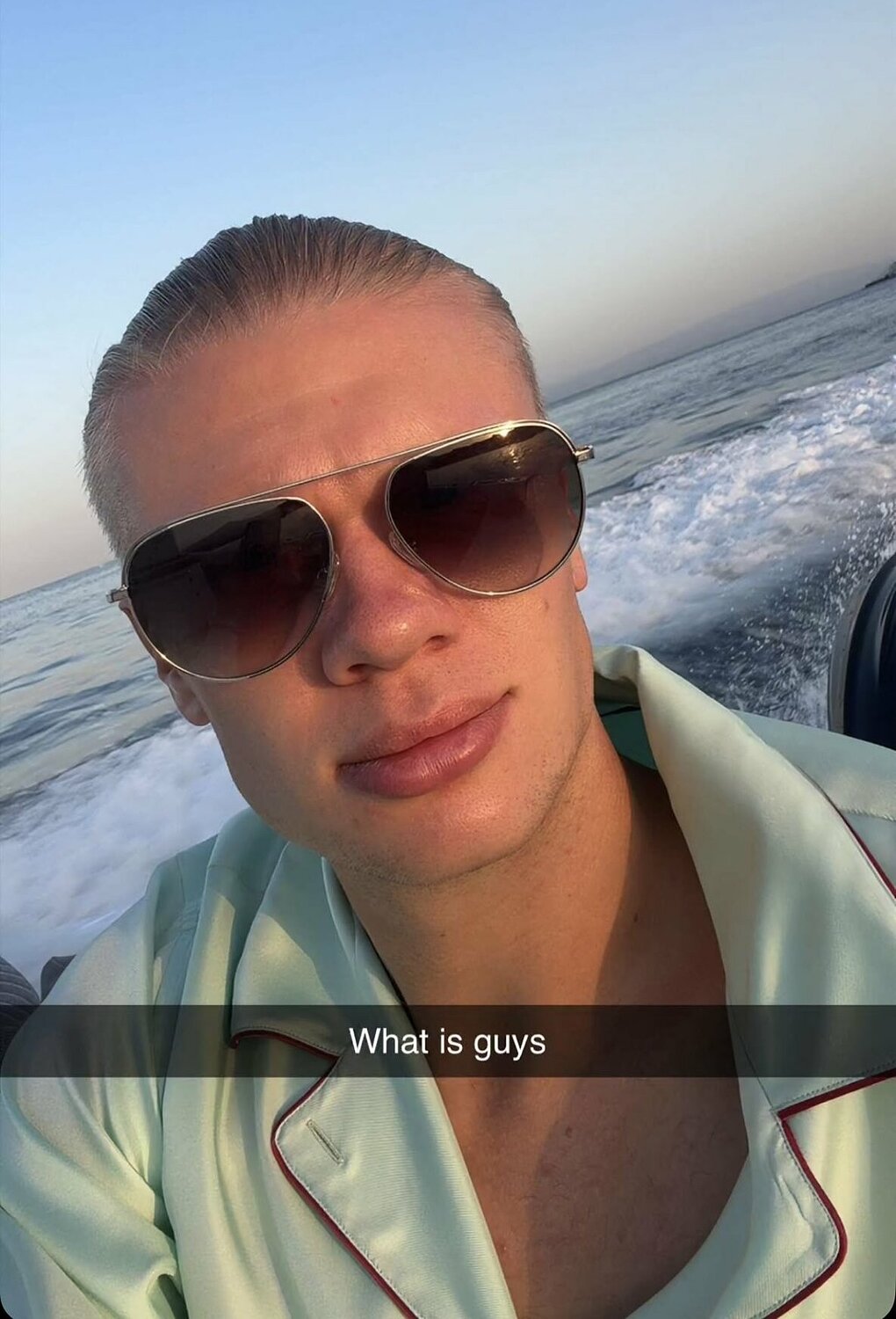 Haaland khoe ảnh trong kỳ nghỉ. Ảnh: Snapchat/ Erling Haaland