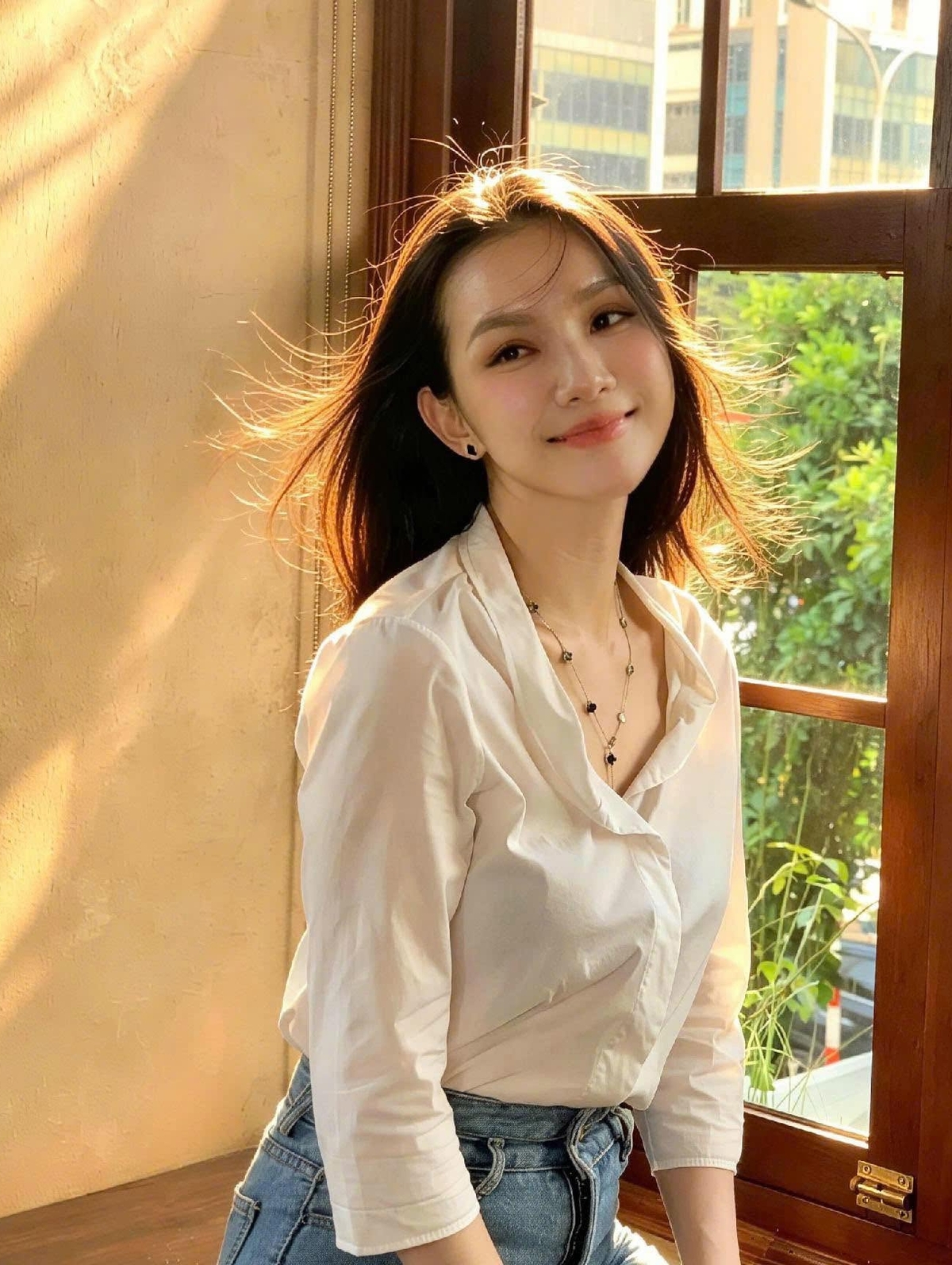 Hôm 13/7, Thùy Lâm diện sơ mi chất liệu mỏng phối với quần jeans cạp cao khi dạo chơi. Phong cách tối giản của người đẹp được nhiều khán giả khen trông như sinh viên. Dịp này, loạt ảnh đời thường của người đẹp được fan chia sẻ, hút thảo luận trên diễn đàn sắc đẹp.