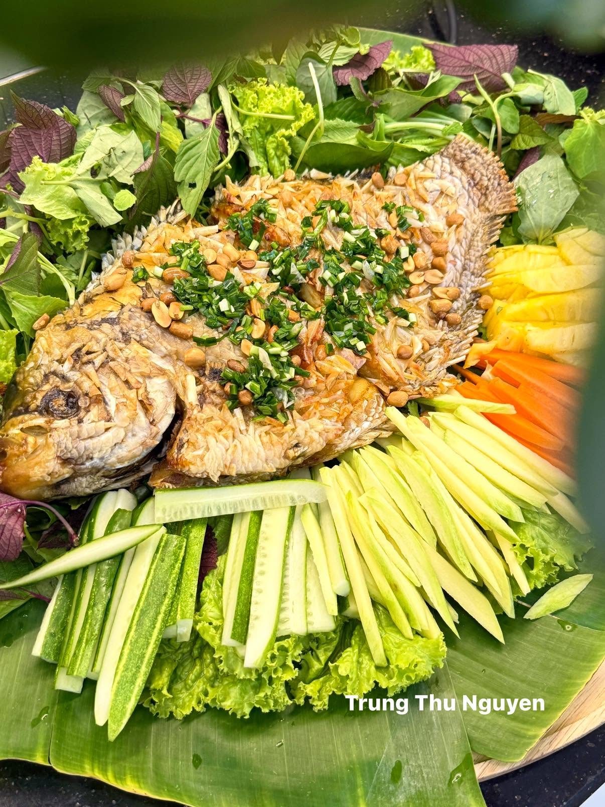 Loại cá này lớp da giòn rụm, phần thịt trắng ngọt, săn chắc và thơm tự nhiên: Cá tai tượng.