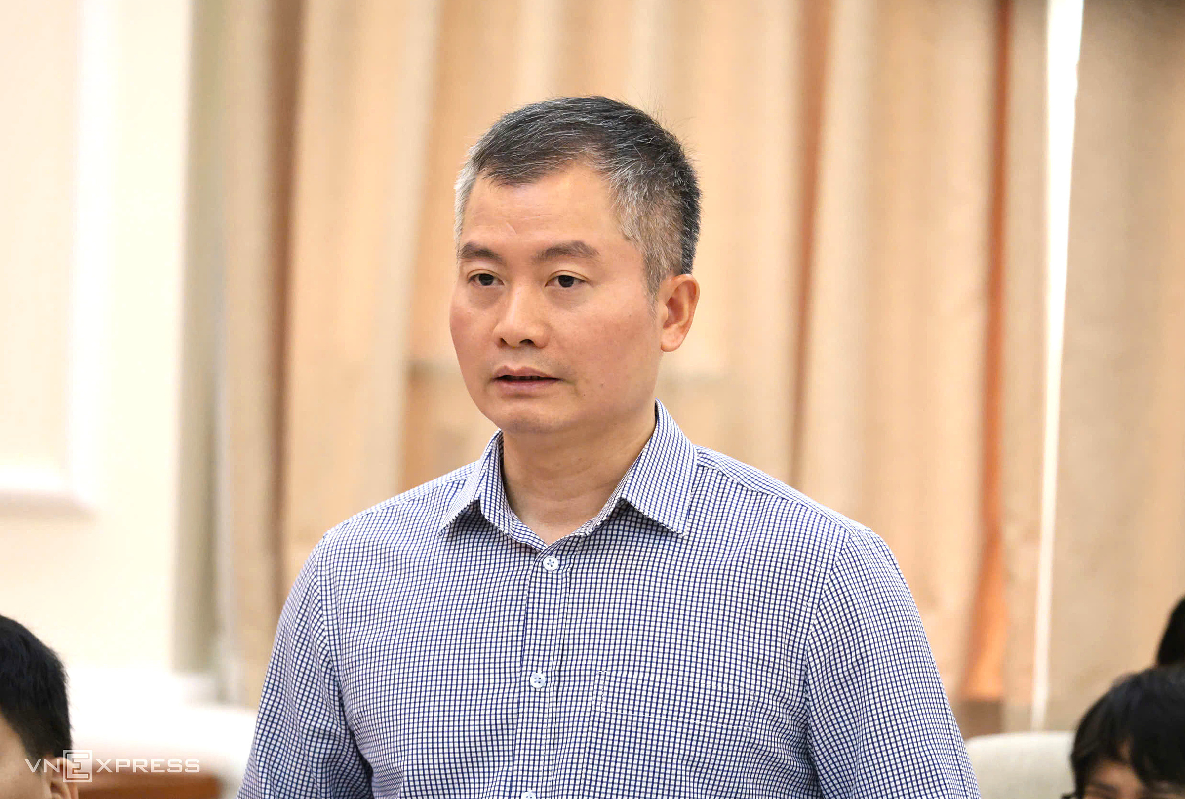 Ông Nguyễn Tuấn Hưng tại họp báo, sáng 5/8. Ảnh: Thanh Hằng