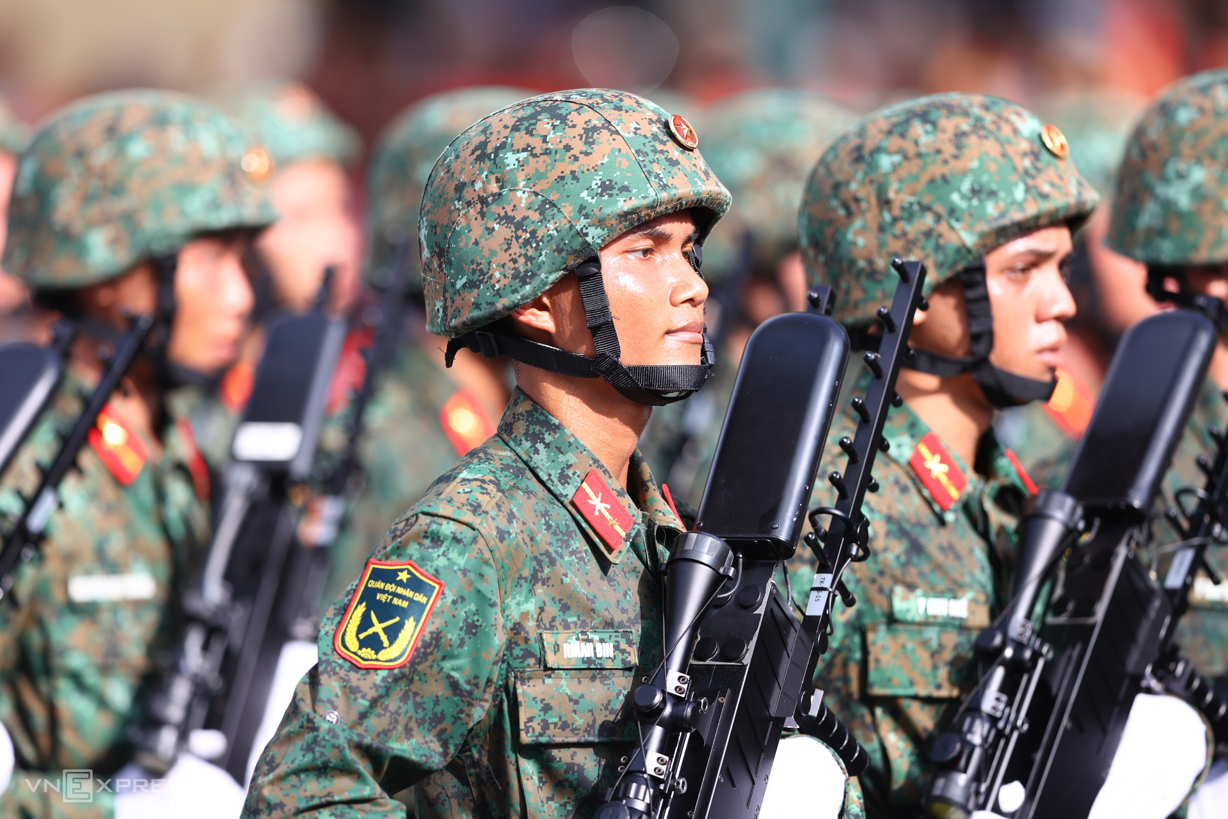 Chiến sĩ Quân đội nhân dân Việt Nam diễu binh dịp Quốc khánh 2/9/2025. Ảnh: Quỳnh Trần