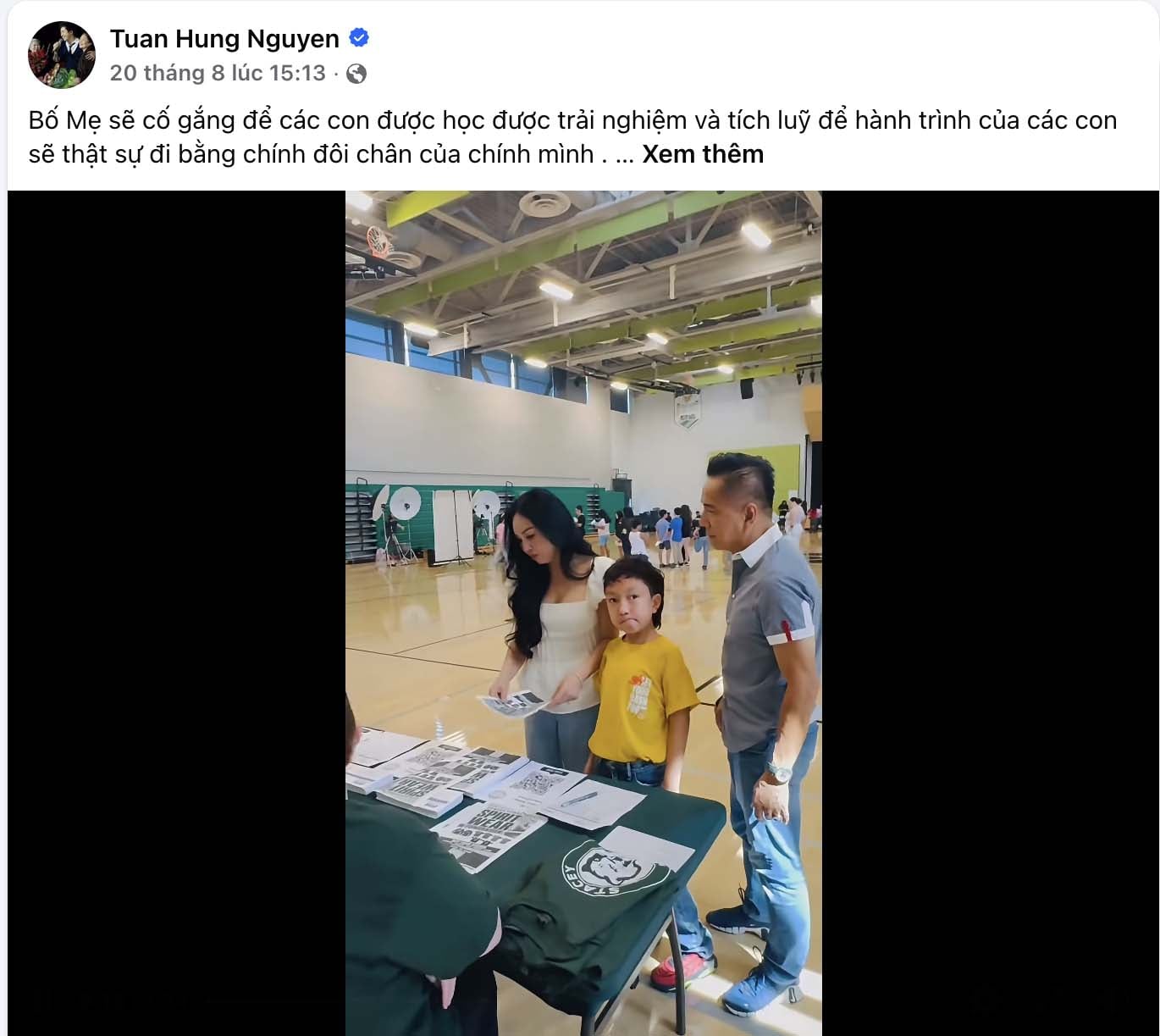 Ca sĩ Tuấn Hưng mong muốn bé Kenny được học ở môi trường tốt nhất. (Ảnh: FBNV)