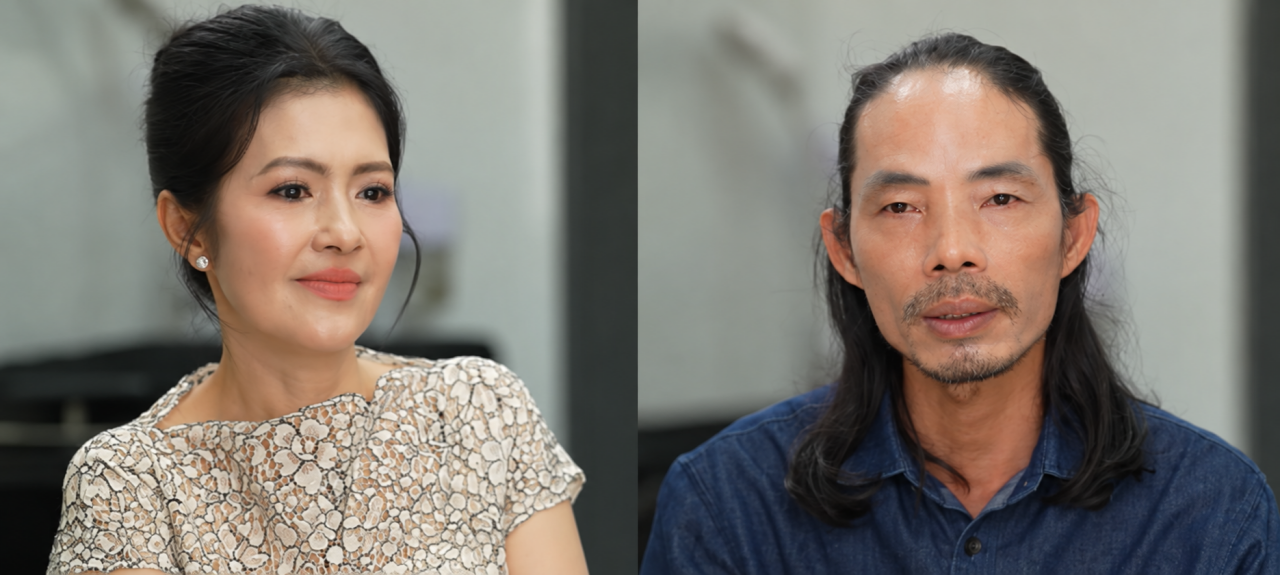 Vợ chồng anh Bá Linh tại chương trình Tình trăm năm