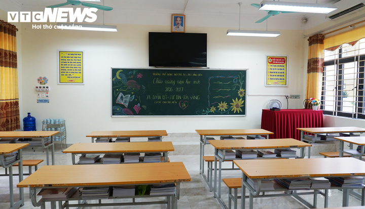 Những phòng học mới rộng rãi, khang trang tạo thêm điều kiện để học
sinh vùng biên học tập. (Ảnh: Tiến Thắng)