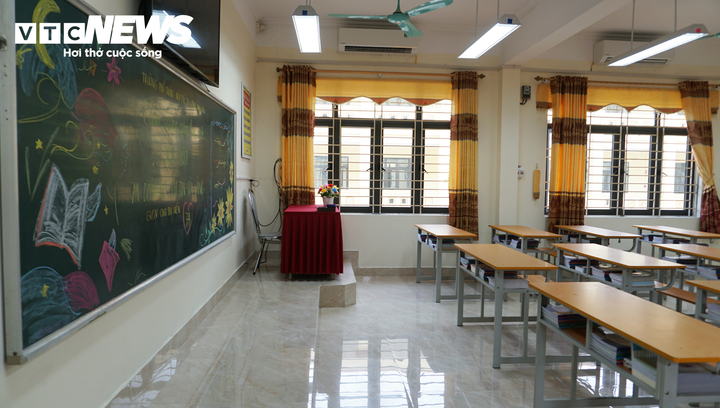 Không gian phòng học mới được bố trí ngăn nắp, gọn gàng. (Ảnh: Tiến
Thắng)