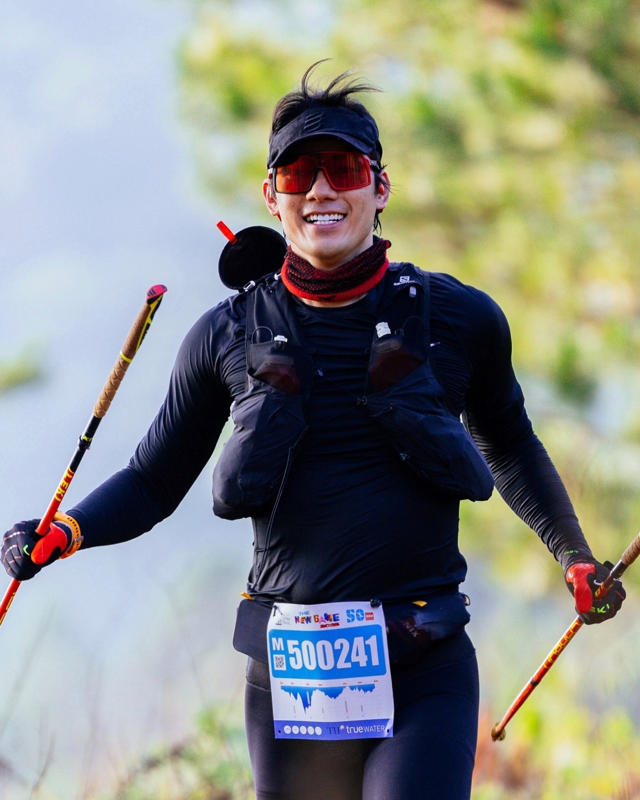 Nhan Phúc Vinh tại giải ultra trail tổ chức ở Đà Lạt năm ngoái.