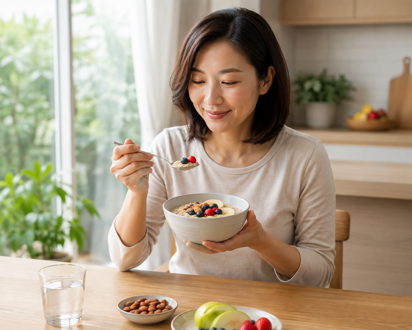 Yến mạch thường được lựa chọn trong chế độ ăn lành mạnh nhờ chứa chất xơ. Ảnh minh họa AI.
